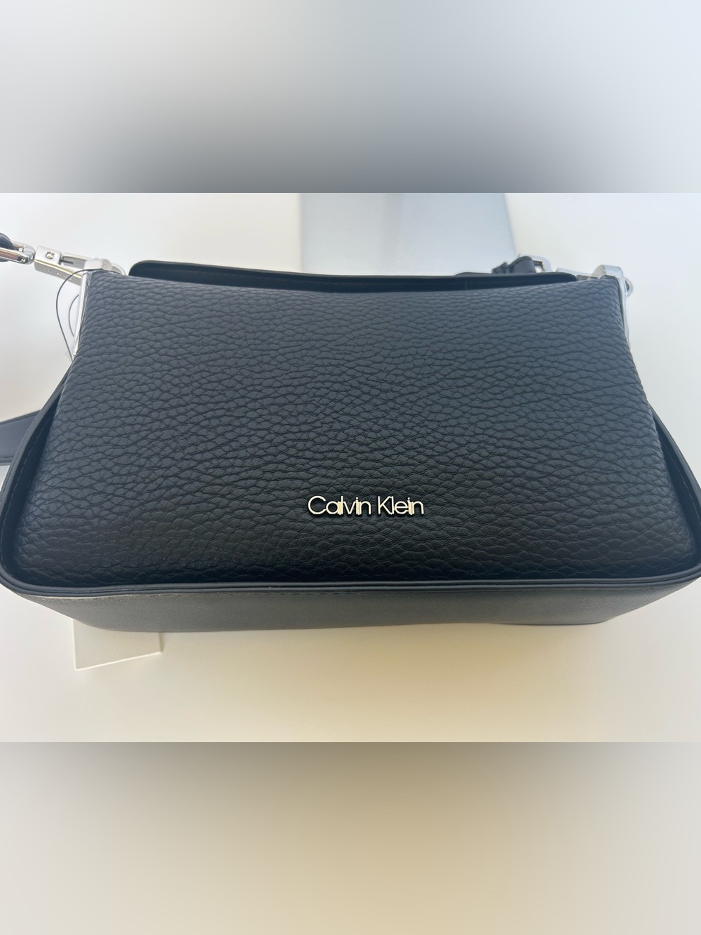Calvin Klein Fay Demi Shoulder with Magnetic Top Closure Black Pebbled - Picture 4 of 15